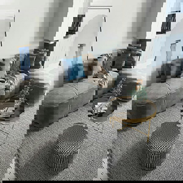 Isolde Three Seater Corner, Four Seater Corner Sofa, Grey Velvet-Rit Concept-Rit Concept