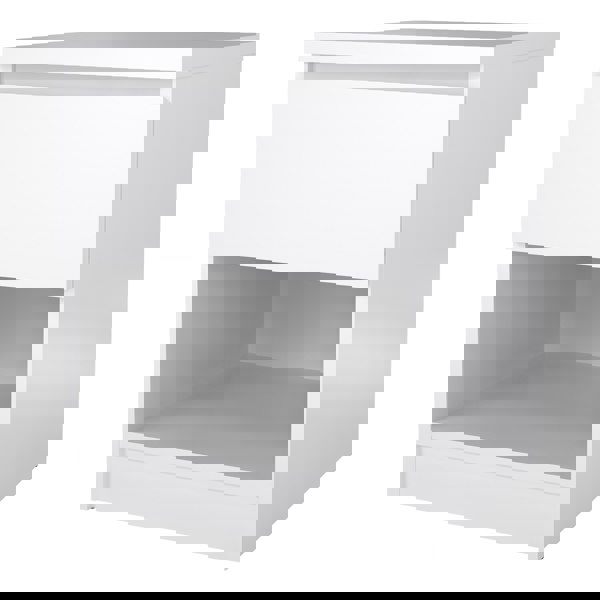 Furniture To Go Naia Bedside 1 Drawer 1 Shelf in White High Gloss