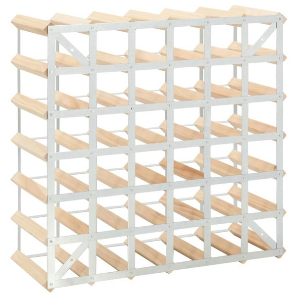 Berkfield Wine Rack for 42 Bottles Solid Pinewood