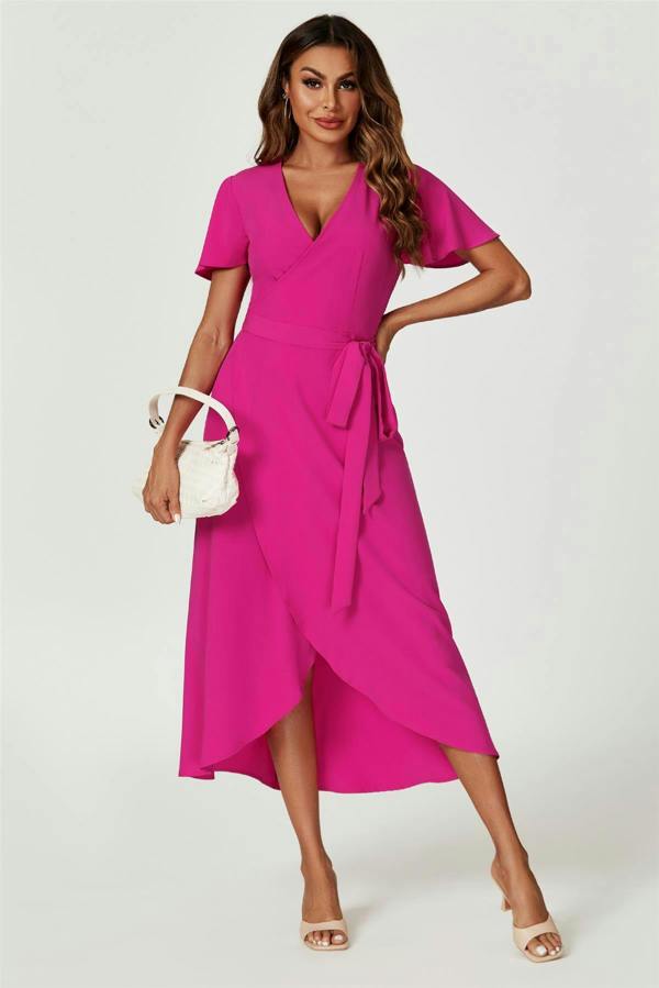 FS Collection Wrap Dress In Magenta