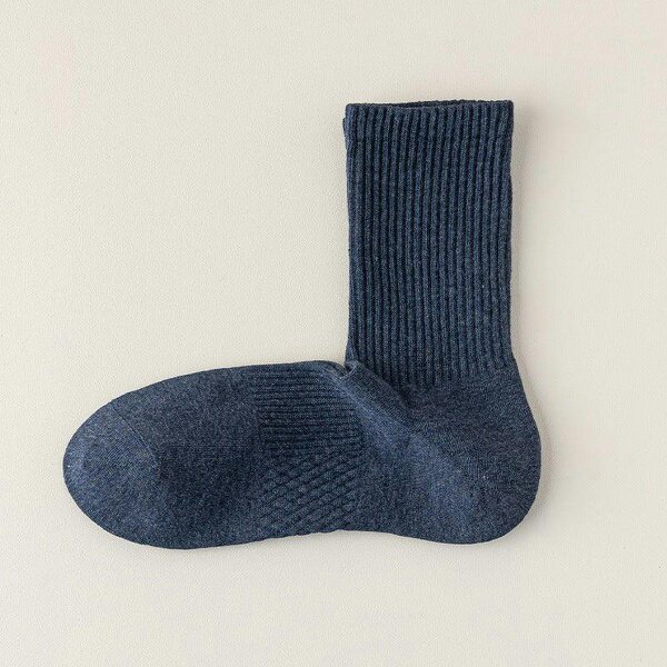 Anniou Men's Boneless Cotton Socks - F - navy