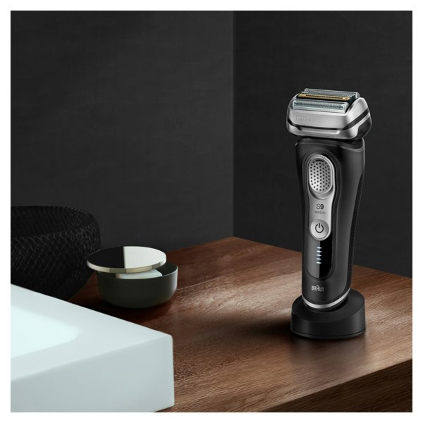 Braun Series 9 9340s Latest Generation Electric Shaver, Charging Stand, Fabric Case - Noir