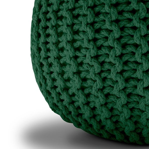 Snug City Knitted Pouffe Chunky Round Footstool Ottoman 100% Cotton
