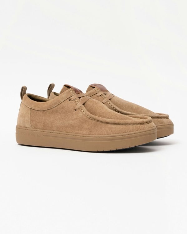 Tommy Hilfiger Modern Light Suede Moc Toe Mens Shoe - Rooted Brown - CHO - Designer Mens Shoes