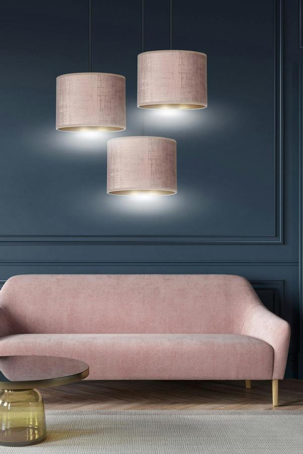 Emibig HILDE Pendant lamp 3 x E27 Black with Pink Shade