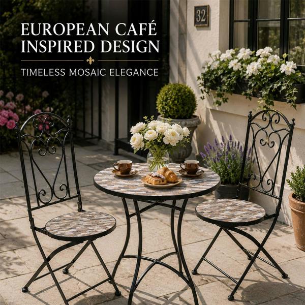 60cm Oasis Mosaic Bistro Set image 10