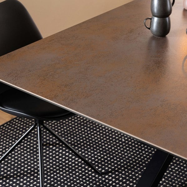 Furniture To Go Heaven Dining Table with Ceramic Rusty Brown Top