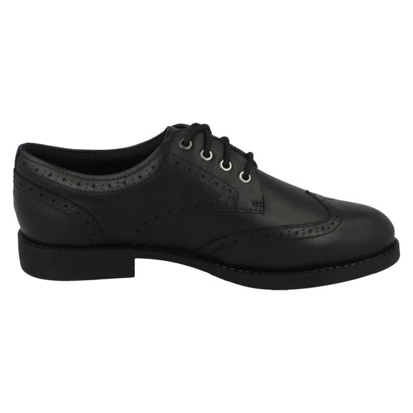 Clarks Girls Clarks Lace Up Brogue School Shoes Tapa Pure