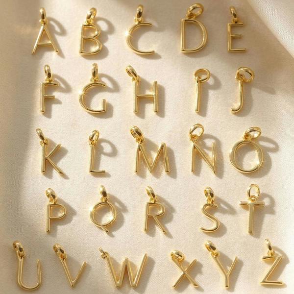 Harfi 18ct Gold Vermeil Plated Garnet Initial Necklace