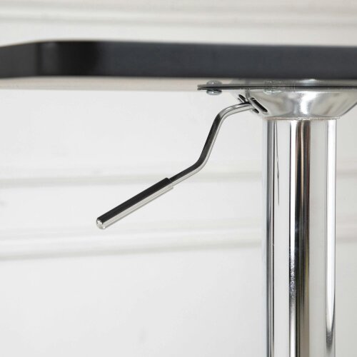 Wyld Haus Eltani Metal And Wooden Black And Silver H8 Adjustable Swivel Bar Table
