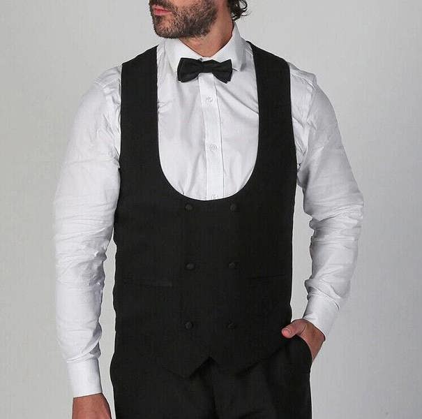 Paul Andrew Men's Black 3 Piece Tuxedo Suit