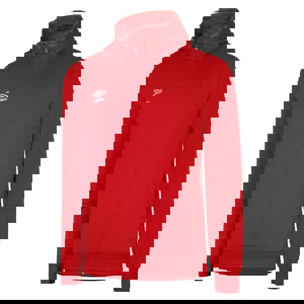 Umbro Mens Total Training Knitted Full Zip Hoodie - Vermillion/Black
