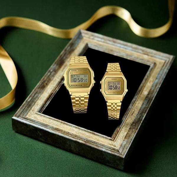 Casio Unisex Vintage Gold & Green Digital Watch LA680WEGV-9AEF