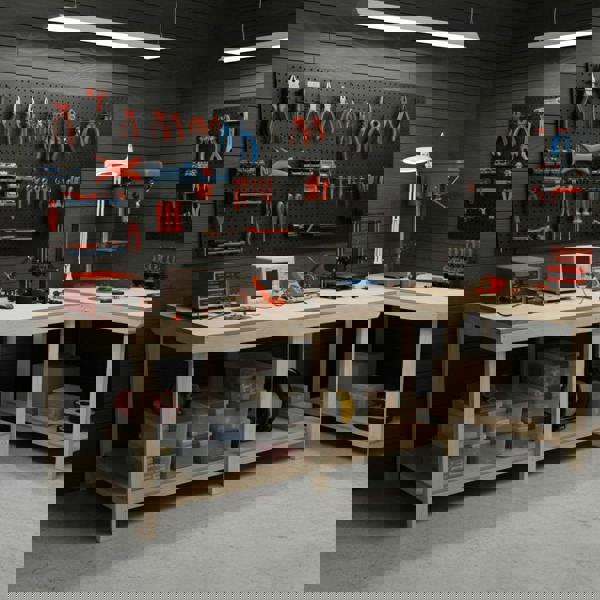 Arbor Garden Solutions Wooden Workbench MDF Top Depth-4ft