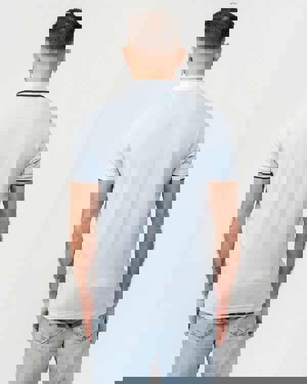 BOSS Green Paddy Mens Cotton-Piqué Polo Shirt with Contrast Logo - Bright Blue 450