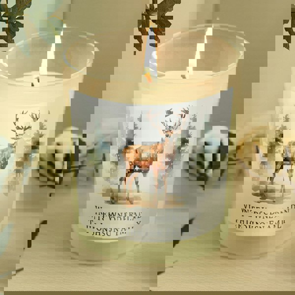 Personalised Memento Company Personalised Watercolour Stag Candle Jar