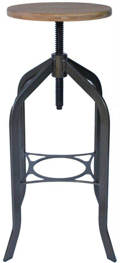Lamboro Trento Vintage Breakfast Bar Stool, Fixed Black Legs And Footrest, Height Adjustable Swivel, Home & Kitchen Barstool, Rustic Brown