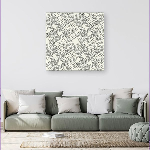 Warren Reed Monochrome Distressted Pattern Canvas