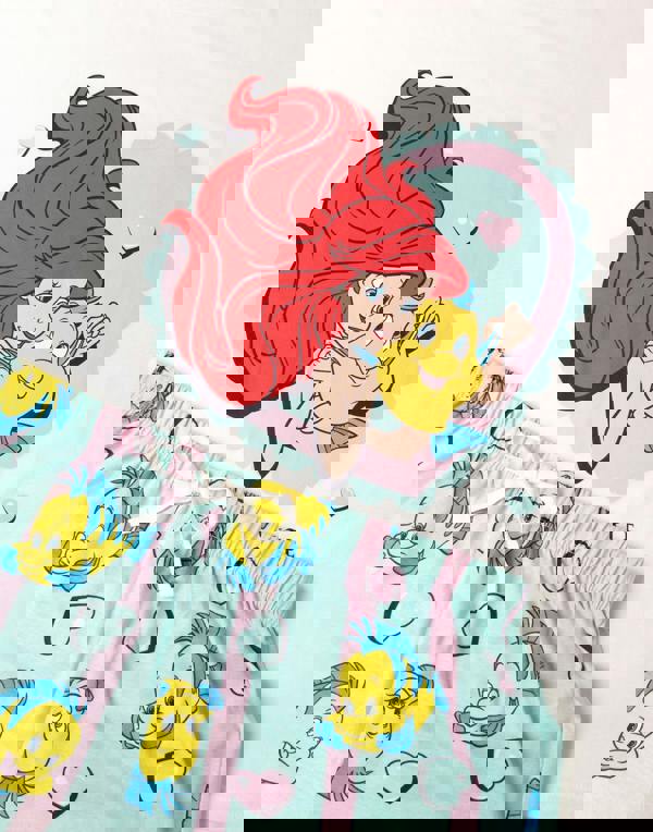 Disney Womens Beige The Little Mermaid Short Sleeve Long Leg Pyjama Set