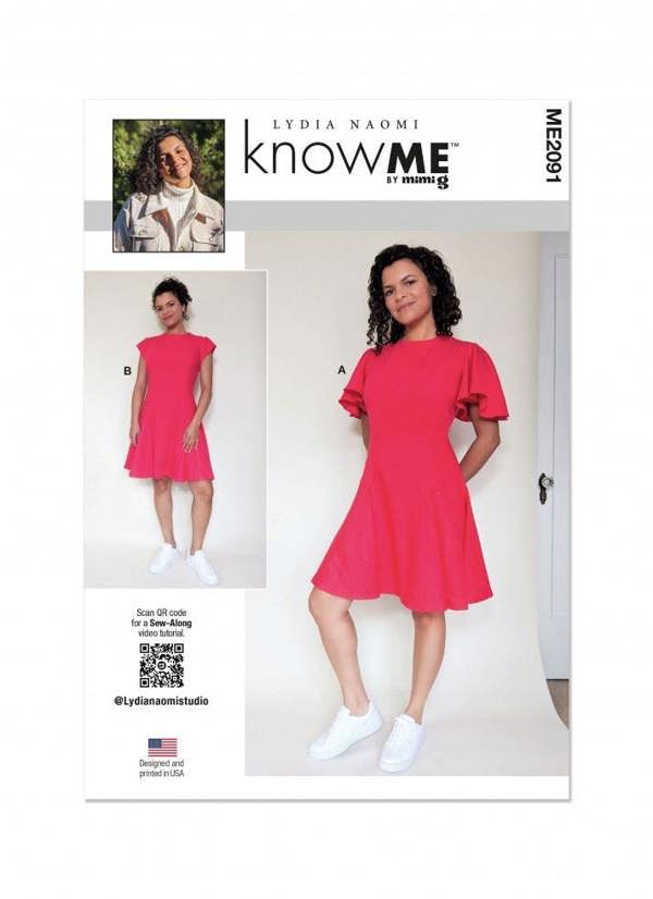 Know Me Sewing Pattern 2091, Dresses for Women, K5 (8-10-12-14-16) - Intermediate