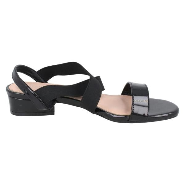 Spot On Ladies Spot On Slip On Cross Strap Low Heel Smart Sandals F12082
