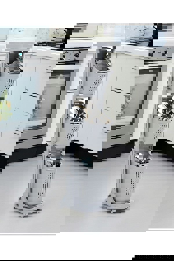 Living and Home 4-Tier Detachable Kitchen Fruit Vegetable Basket Storage Rack  Laundry with Wheels Trolley Cart