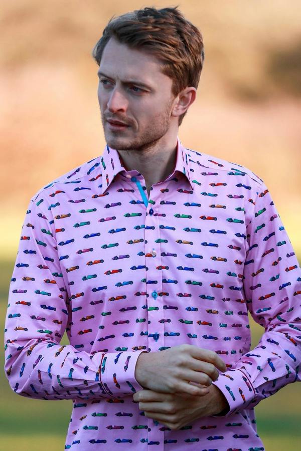 VINTAGE GRAND PRIX SHIRT - Premium Men's Patterned Shirt by Claudio Lugli | Bold Design, Tailored Fit, Best Printed Shirts