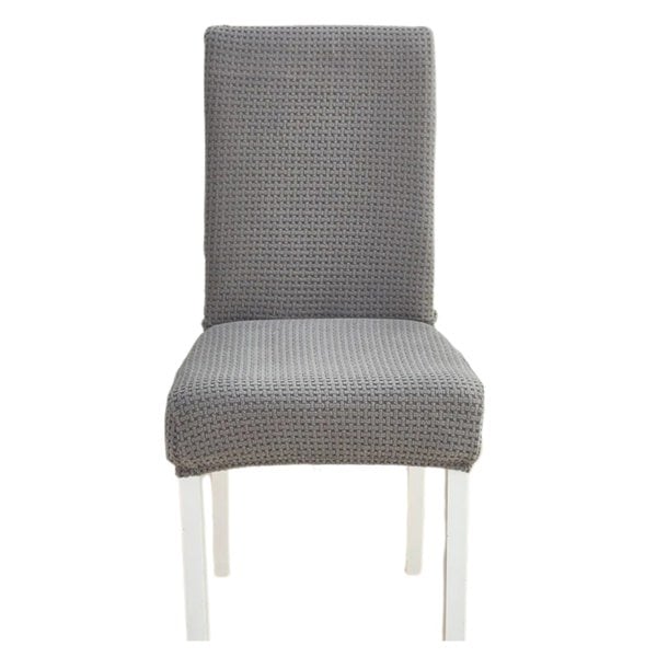 Anyseat Chair Cover Dark Grey Micro Knitted Design with Elastic Material for Dining Room Kitchen Wedding Hotel Banquet Restaurant