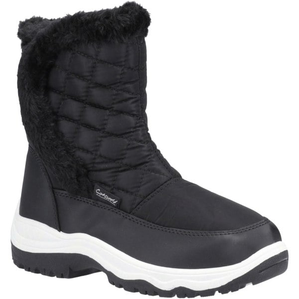 Cotswold Butterrow Textile Women's Black Winter Mid Calf Boots