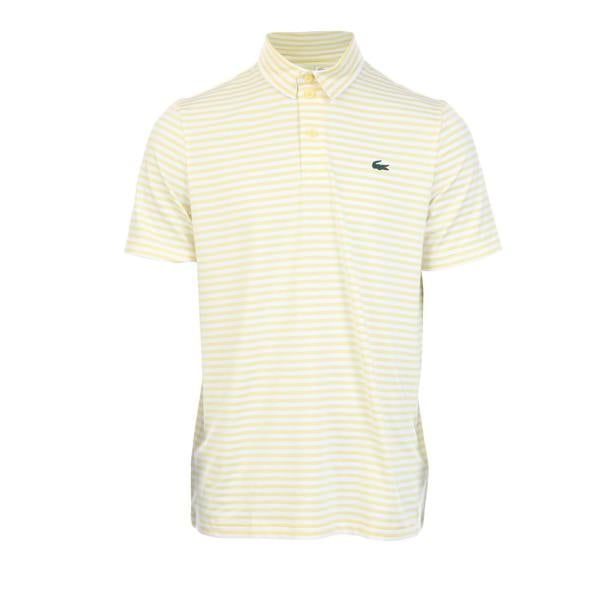 Lacoste Mens UV Protection Regular Golf Polo Shirt - White/Yellow - 
