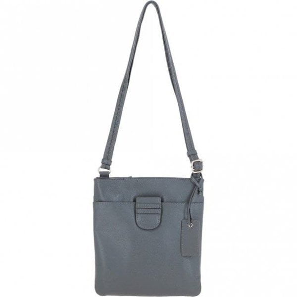 Womens Small Zip Top Leather Cross Body Bag: TAB