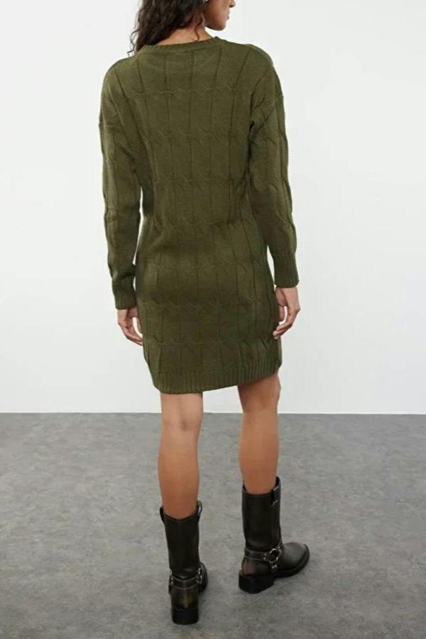 WOVCOR Mini Crew Neck Knit Dress