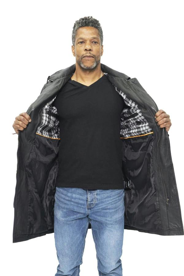 Infinity Leather Mens Leather Duffle Classic Coat-Aylesbury