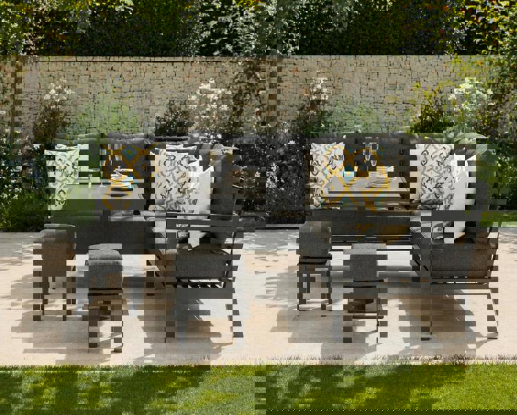 Rosario 5-Seater Corner Sofa Set | Black Aluminium Garden Furniture The Garden Furniture Shop