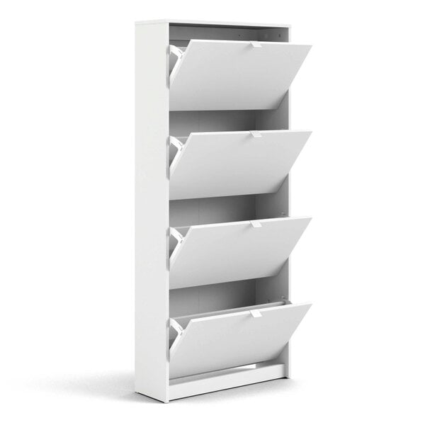Wyld Haus Prague White Shoe Cabinet 4 Flip Down Doors