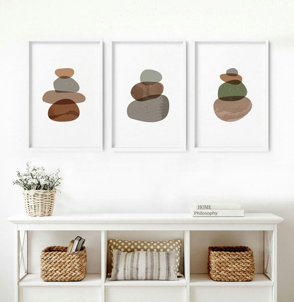 Living room wall art prints | set of 3 Abstract wall art