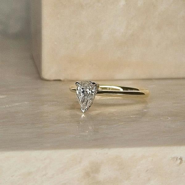 Sarah Layton 18ct Yellow Gold Pear Cut Diamond Engagement Ring - 0.53ct