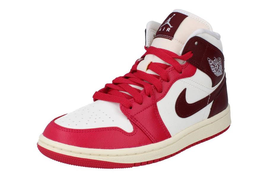 Nike Womens Air Jordan 1 Mid Trainers Bq6472 Shoes  119 - Sail Dark Team Red 119 - Photo 0