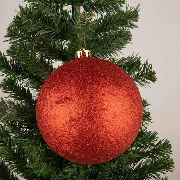 Shatchi 15cm Christmas Baubles Shatterproof Red Tree Decorations, 3 Pack for Festive Indoor and Outdoor Display
