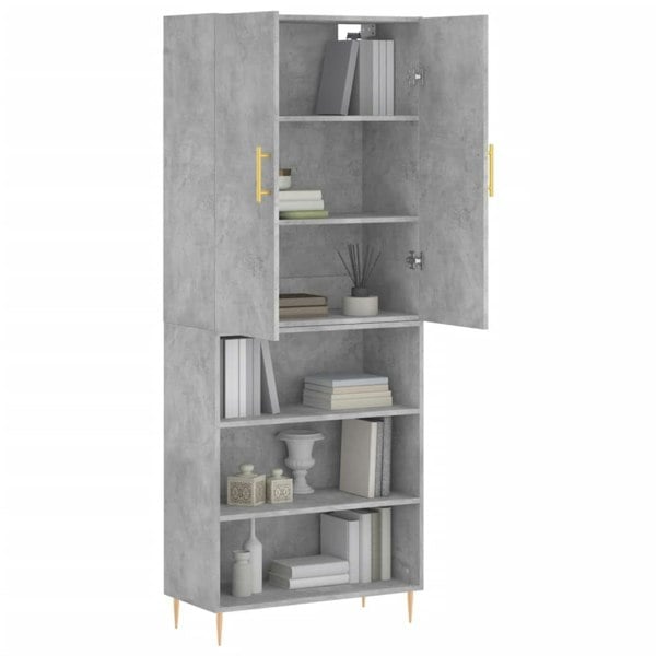 Berkfield Highboard Concrete Grey 69.5x34x180 cm Engineered Wood