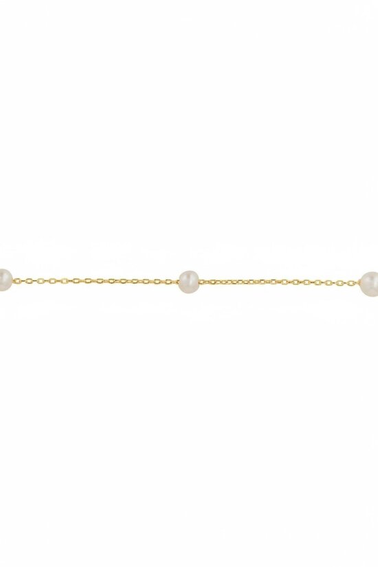 Latelita Solid 14k Gold Natural Spaced Pearl Bracelet