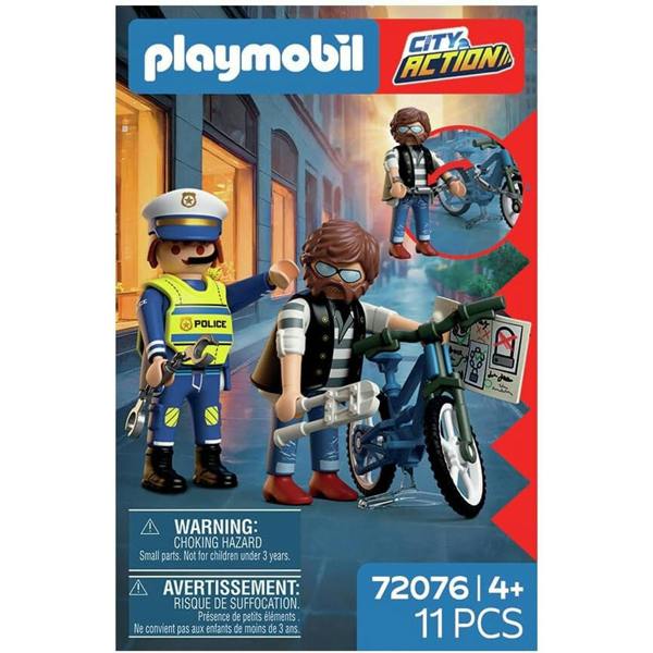 Playmobil Police Bicycle Robbery - 72076 Playset