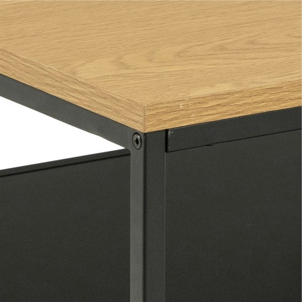 Furniture To Go Gila Square Coffee Table with Open Shelf in Oak & Black