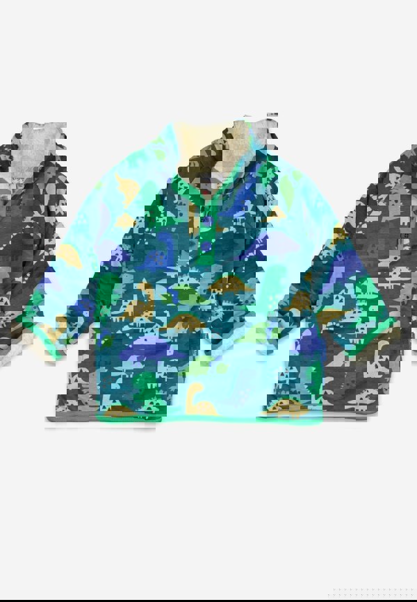 Organic Tonal Dinosaur Print Fleece Sweatshirt - Toby Tiger