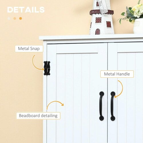 Wyld Haus Rifa Wooden White Accent Storage Cabinet With Adjustable Shelves And Double Doors