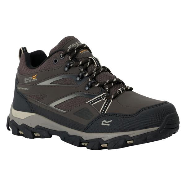 Regatta Mens Holcombe 3 Low Walking Boots - Peat/Gold Fawn - 