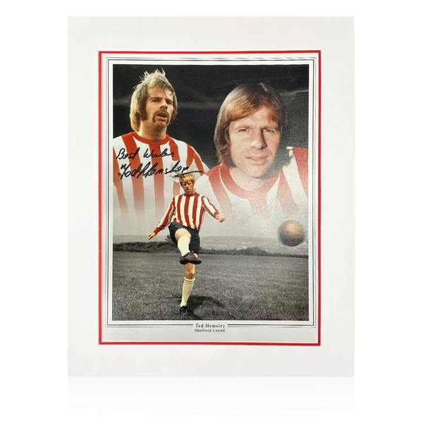 Ted Hemsley Signed Sheffield United Mount
