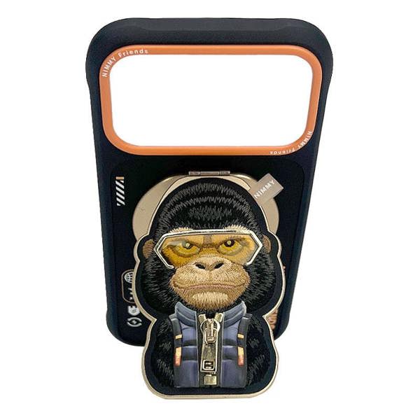 Nimmy Friends Nimmy Cool & Cute 2.0 Gorilla Case with MagSafe Stand for iPhone 17 Pro 6.3" Black Orange - N-YJKM-CXZJZH-IP17-PRO-016