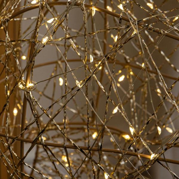 Samuel Alexander 1m Light up Gold Twist Christmas Standing Reindeer with 300 Warm White LEDs