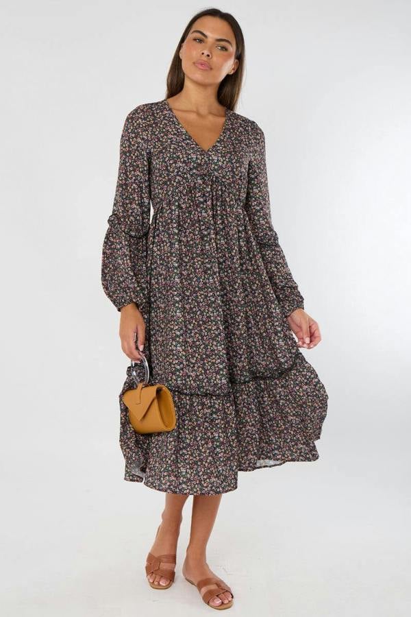 Elaina Fashion Ditsy Floral Maxi Dress